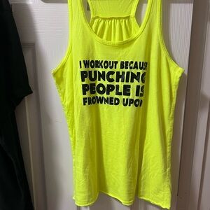 Abella Neon Yellow Graphic Tank Top